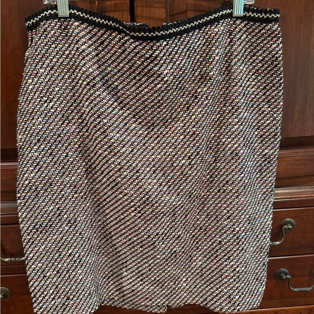 Talbots Black and Pink Tweed Pencil Skirt
